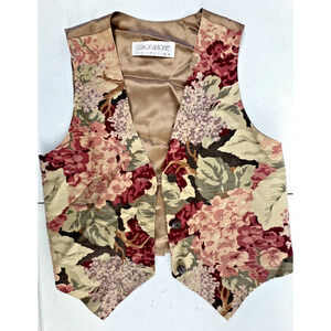 Vintage Carol Antone Collection Womens Hydrangea Vest Small romantic cottagecore